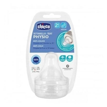 CHICCO Physio Θηλή Σιλικόνης 2 Οπών 2m+ 2 Τεμάχια
