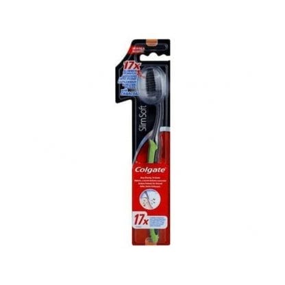 COLGATE Slim Soft ULTRA Οδοντόβουρτσα με Ξυλάνθρακα 1 τεμάχιο - Μαυρο-Πρασινο