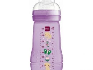 MAM Easy Active Πλαστικό Μπιμπερό Με Θηλή Σιλικόνης 2m+ Μωβ 270ml