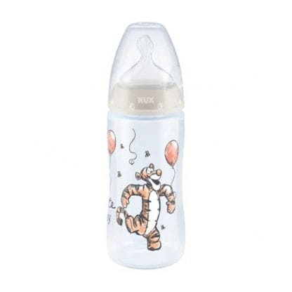 NUK Disney Winnie the Poooh First Choice Plus Μπιμπερό Πλαστικό 0-6m με Θηλή Σιλικόνης&Δείκτη Ελέγχου θερμοκρασίας 300ml