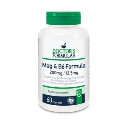 DOCTOR'S FORMULAS Mag 200mg & B6 12.5mg Formula 60 κάψουλες