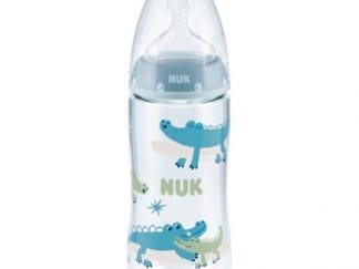 NUK First Choice Plus Πλαστικό Μπιμπερό Flow Control 6-18m με Θηλή Σιλικόνης 300ml - Μπλε