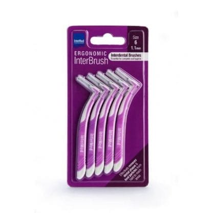 INTERMED Ergonomic InterBrush Μεσοδόντια Βουρτσάκια Μωβ 1.1mm Μέγεθος 6 5 τεμάχια