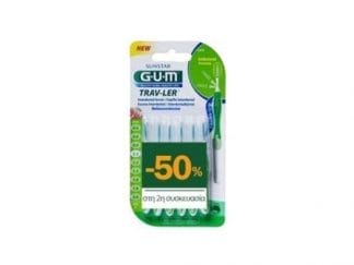 GUM 1414 Μεσοδόντια Trav-Ler 1,1mm Πράσινο 1+1 Δώρο 2x6 Τεμάχια
