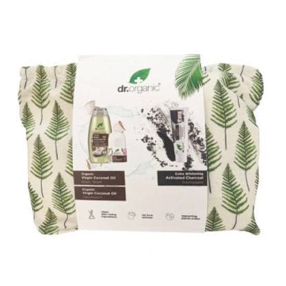 DR ORGANIC Αφρόλουτρο Mε Καρύδας 250ml Αποσμητικό Roll-On Mε Καρύδας 50ml & Λευκαντική Οδοντόκρεμα Mε Ενεργό Άνθρακα 1000ppm 100ml