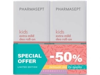 PHARMASEPT Kids Extra Mild Deo Roll-on Αποσμητικό Για Παιδιά & Εφήβους 2x50ml