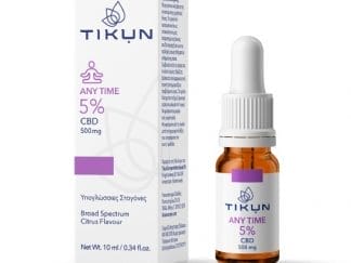TIKUN Any Time 5% CBD 500mg Υπογλώσσιες Σταγόνες Κάνναβης 10ml