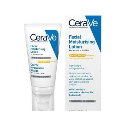 CERAVE Ενυδατική Κρέμα Προσώπου Με Δείκτη Προστασίας SPF50 52ml