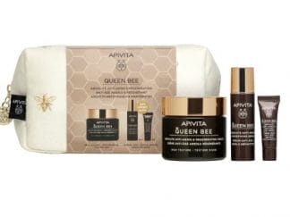 APIVITA Με Queen Bee Absolute Anti Aging & Regenerating Cream Κρέμα Αντιγήρανσης Πλούσιας Υφής 50ml & Anti-Aging Serum Ορός Αντιγήρανσης 10ml & Anti-Aging Eye Cream Κρέμα Ματιών Αντιγήρανσης 2ml