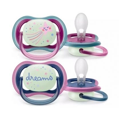 PHILIPS AVENT Ultra Air Nighttime 6-18m Πιπίλα Σιλικόνης Νυκτός Αστέρι / Dreams 2 Τεμάχια