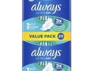 ALWAYS Ultra Day Value Pack Μέγεθος 1 Σερβιέτες Με Φτερά 20 Τεμάχια