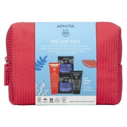 APIVITA Bee Sun Safe Anti Spot & Anti Age Defense Face Cream SPF50+ 50ml + Black Cleansing Gel 50ml + Face Mask Θαλάσσια Λεβάντα 2x8ml