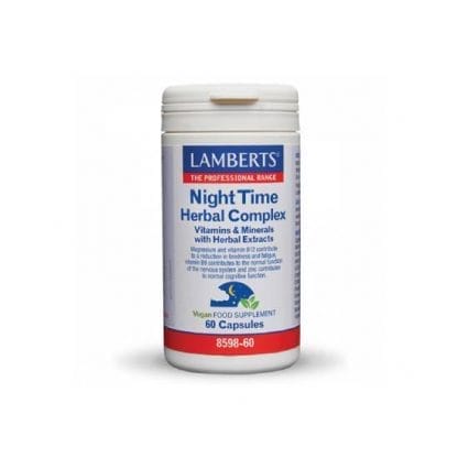 LAMBERTS Night Time Herbal Complex Συμπλήρωμα Διατροφής Για Την Βελτίωση Του Ύπνου 60 Κάψουλες