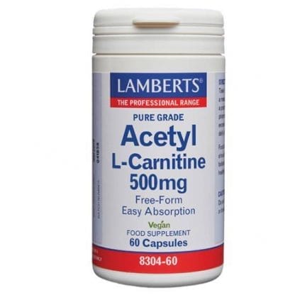 LAMBERTS Acetyl L Carnitine 500mg 60 Κάψουλες