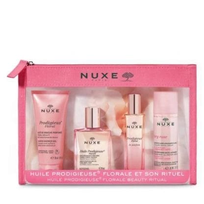 NUXE Travel Kit Prodigieux Floral Αφρόλουτρο 30ml & Ξηρό Λάδι 30ml & Άρωμα 15ml & Very Rose Νερό Micellaire 40ml