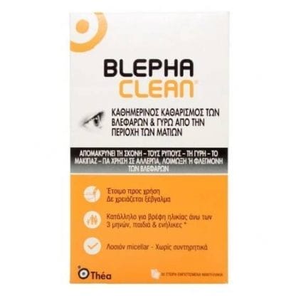 THEA Blephaclean Μαντηλάκια Καθαρισμού Των Βλεφάρων & Της Περιοχής Των Ματιών 30 Τεμάχια