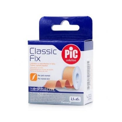 PIC Solution Classic Fix 2,5cm x 5m Ρολό Λευκοπλάστη Από Ύφασμα