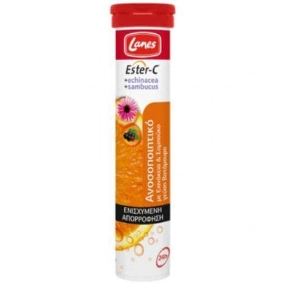 LANES Ester-C Echinacea & Sambucus 20 Αναβράζοντα Δισκία