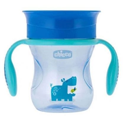 CHICCO Perfect Cup Παιδικό Πλαστικό Ποτηράκι Μπλε12m+ 200ml