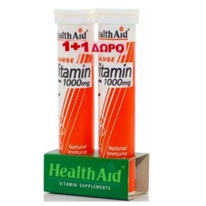 HEALTH AID Vitamin C 1000mg Πορτοκάλι 2 x 20 Αναβράζοντα Δισκία