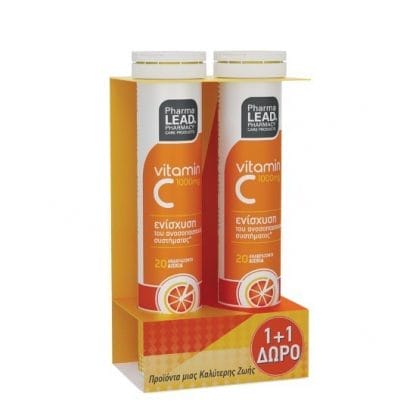 PHARMALEAD 1+1 Βιταμίνη C 1000mg 2x20 Αναβράζοντα Δισκία
