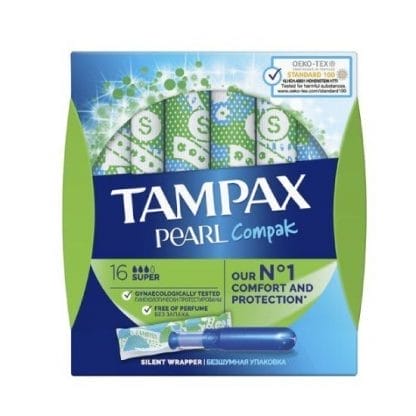 TAMPAX Compak Pearl Super 16 Τεμάχια
